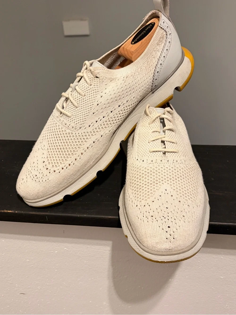 Cole Haan Knit Wingtip Oxford in Cream